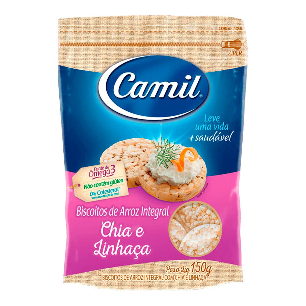 Biscoito de Arroz de Chia com Linhaça Camil Unidade