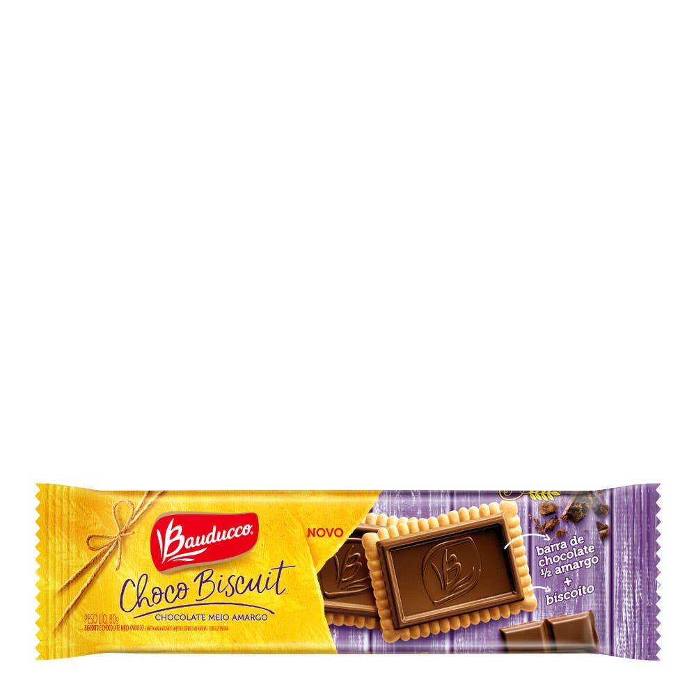 Choco Biscuit Meio Amargo Bauducco 80G