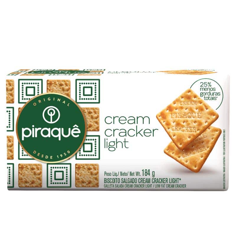 Biscoito Cream Cracker Light Piraque 184g