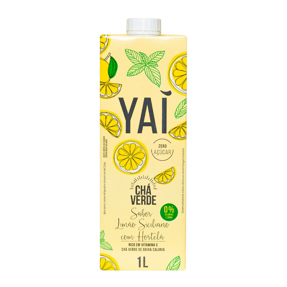 Chá Verde Sabor Limão Siciliano Yaí 1L