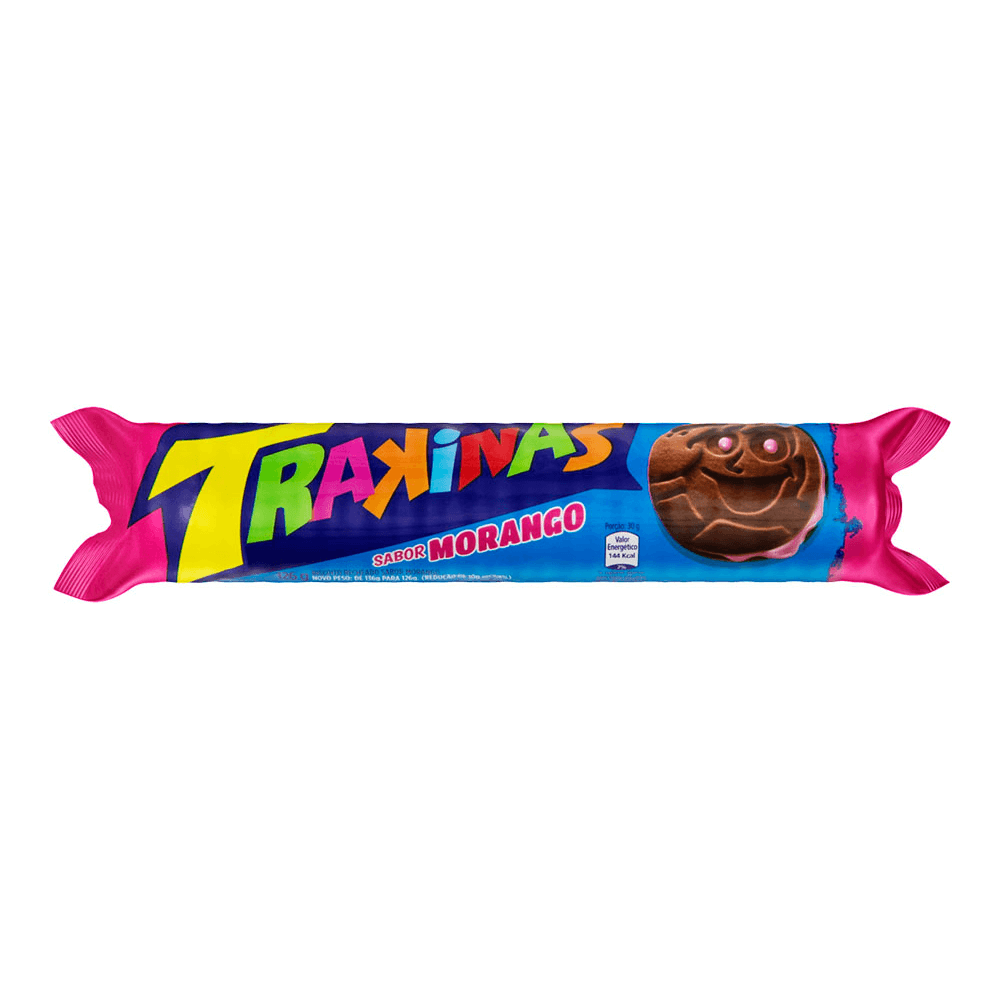 Biscoito Recheado De Morango Trakinas 126G