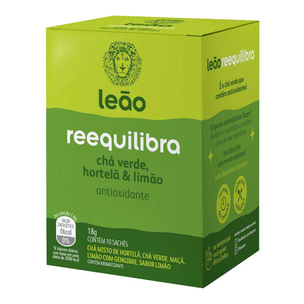 Chá Verde De Hortelã e Limão Reequilibra Leão 18G
