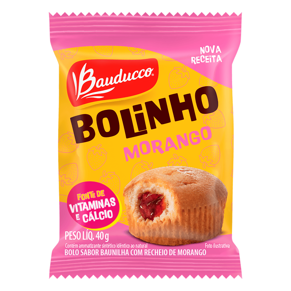 Bolinho sabor Morango Bauducco 40g