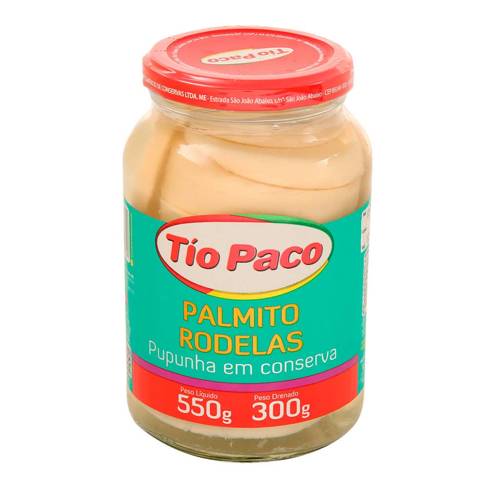 Palmito Pupunha Rodelas Tio Paco 300G