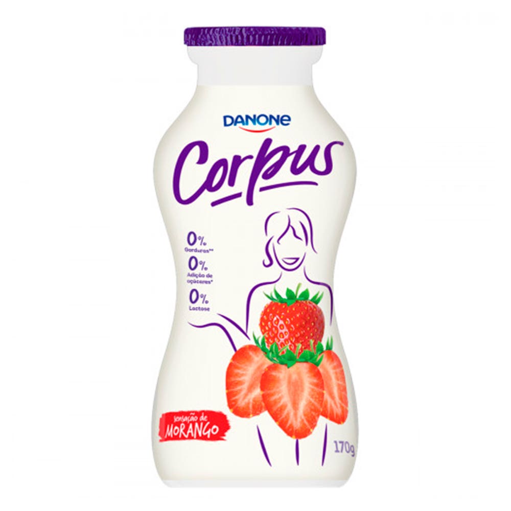 Iogurte Líquido Sem Lactose Morango Corpus 170G