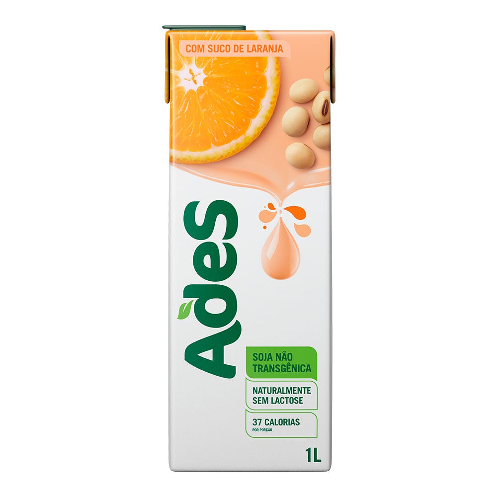 Bebida À Base De Soja Laranja Ades Caixa 1l