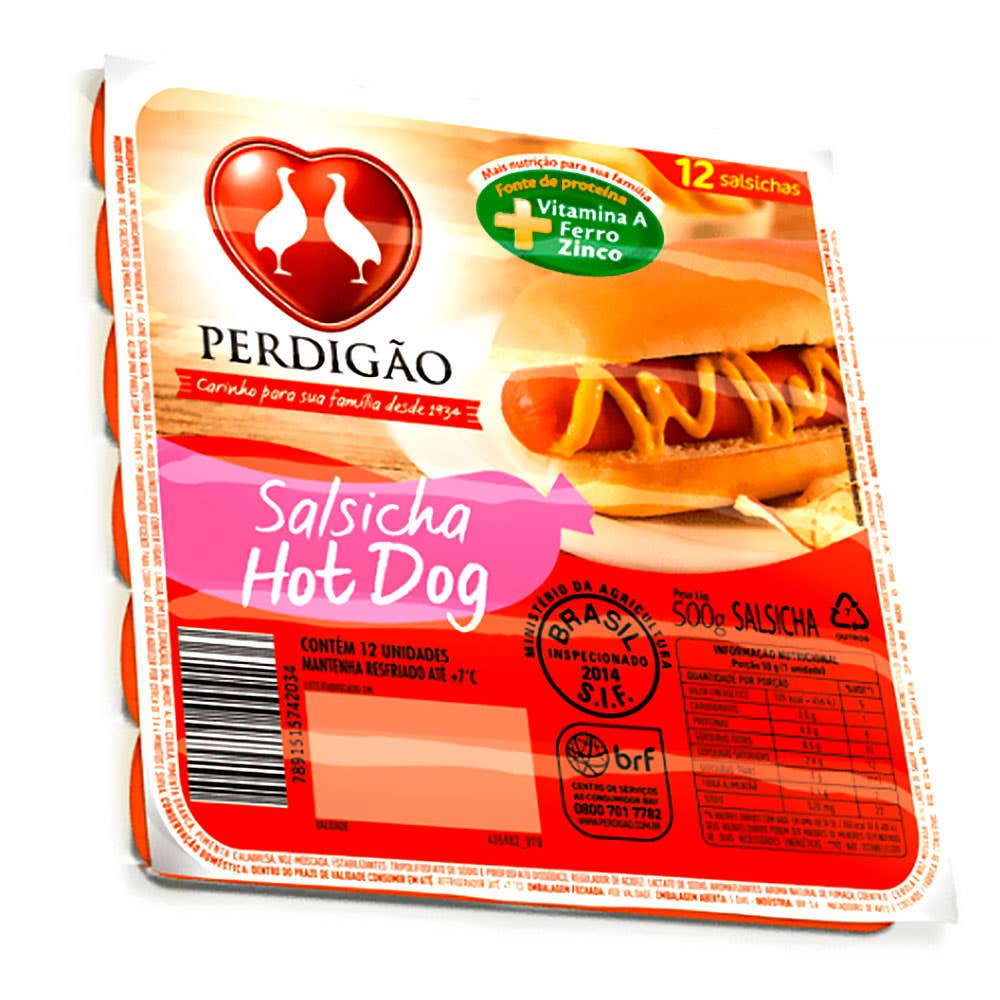 SALSICHA HOT DOG PERDIGAO 500 G