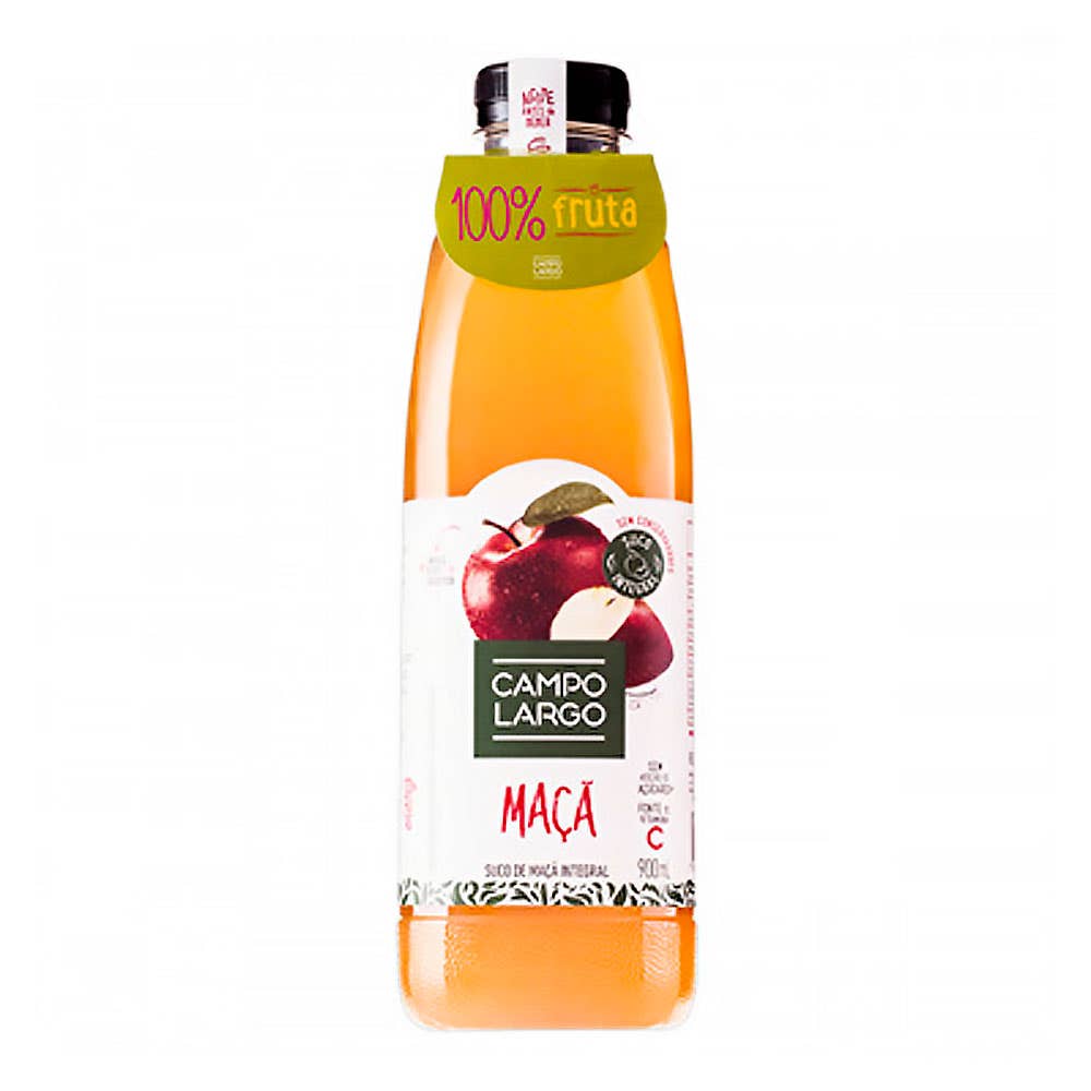 Suco Integral Maçã Campo Largo Garrafa 900Ml