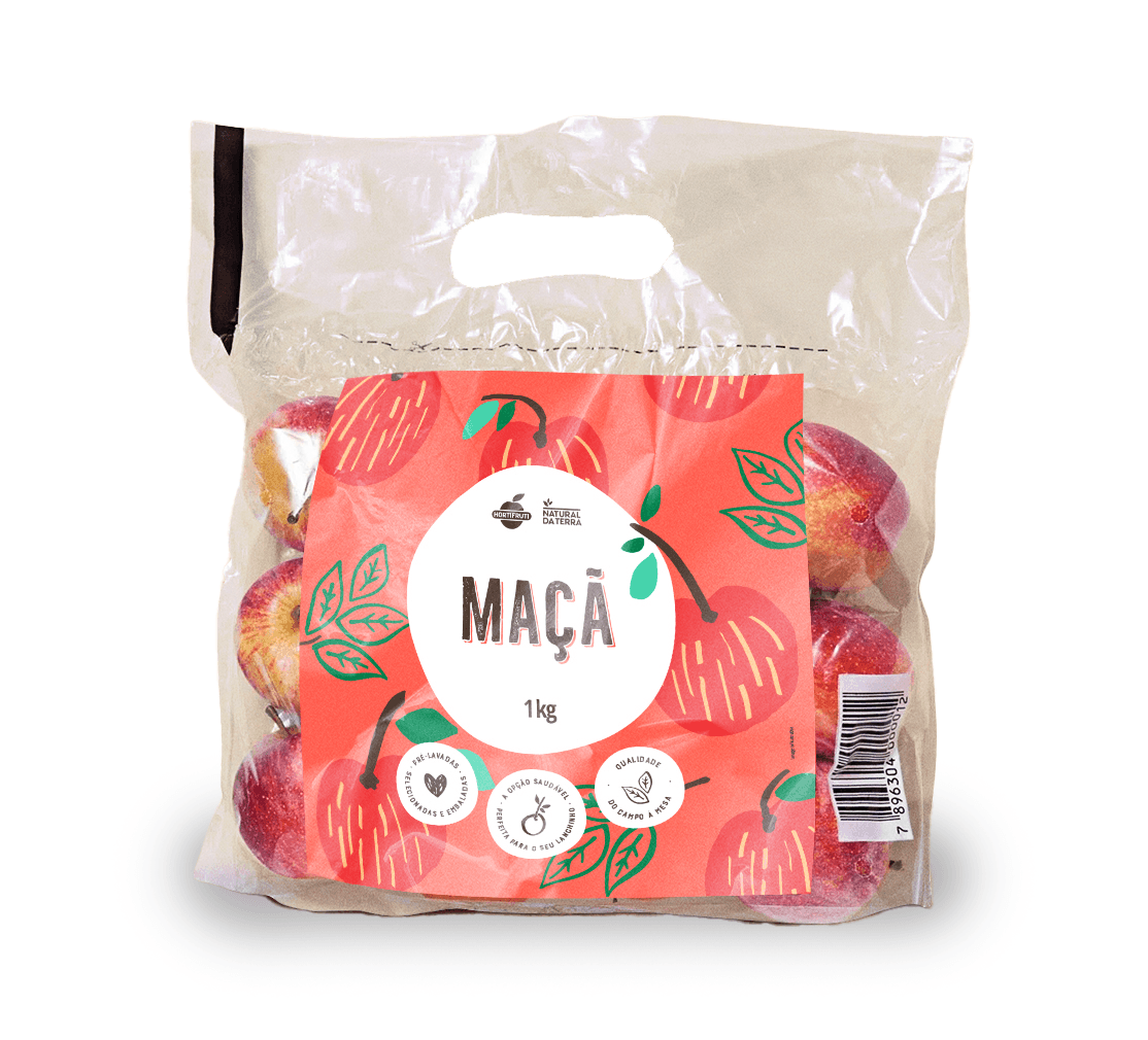 Maçã em pacote Natural da Terra 1kg