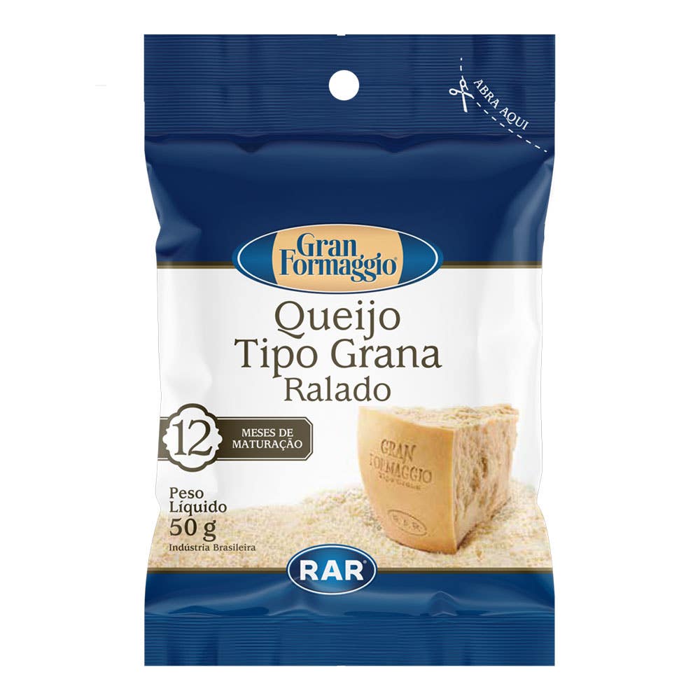 Queijo Tipo Grana Ralado Gran Formaggio Pacote 50G