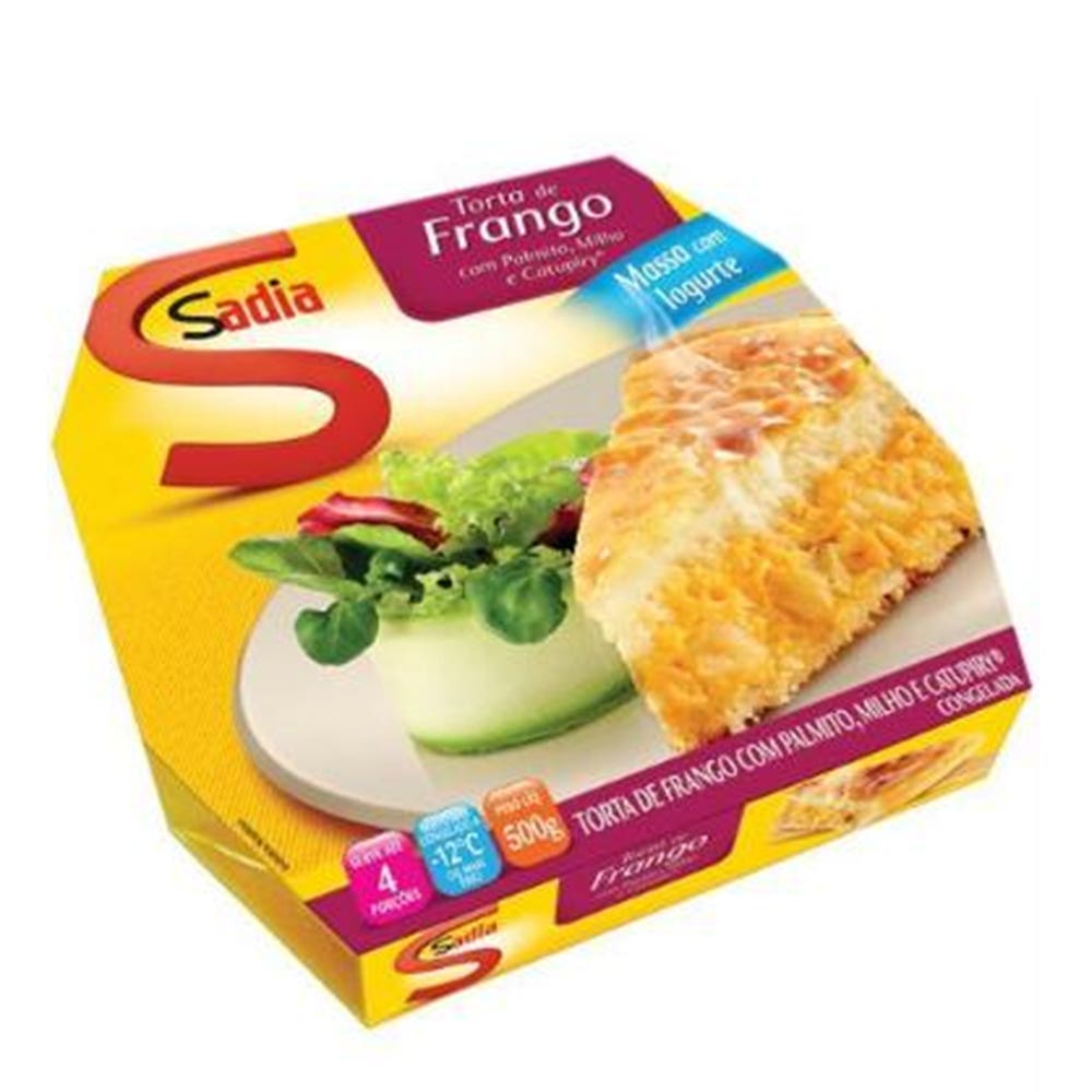 Torta Sadia Congelada 500G Frango, Palmito E Catupiry