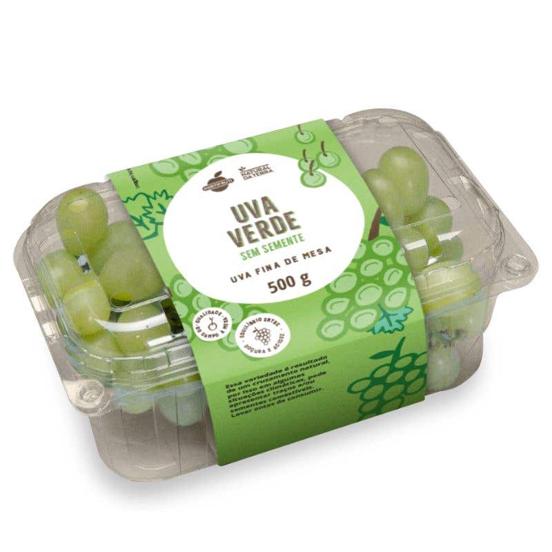 Uva Verde sem Semente Natural da Terra 500g