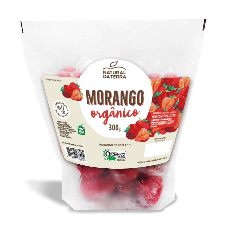 Morango Orgânico Congelado Hortifurti Natural da Terra 300g