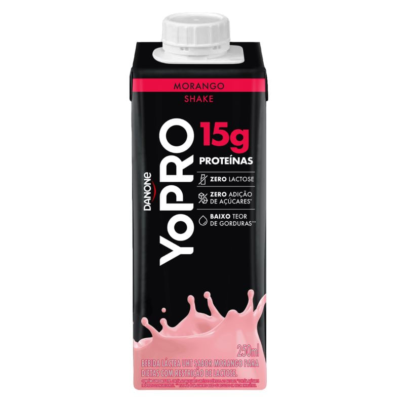 Bebida Láctea Morango YoPRO Danone 250ml
