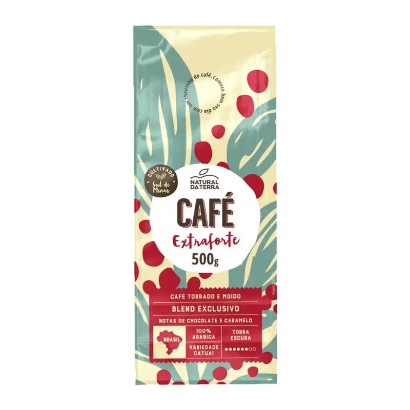 Café Extra Forte Torrado e Moído Natural da Terra 500g