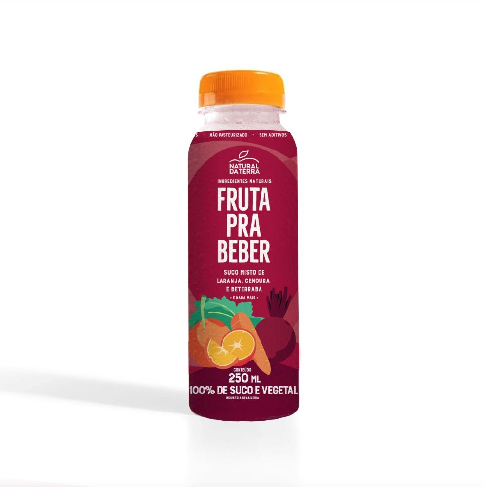 Suco de Laranja com Cenoura e Beterraba Fruta Para Beber Natural da Terra 250ml