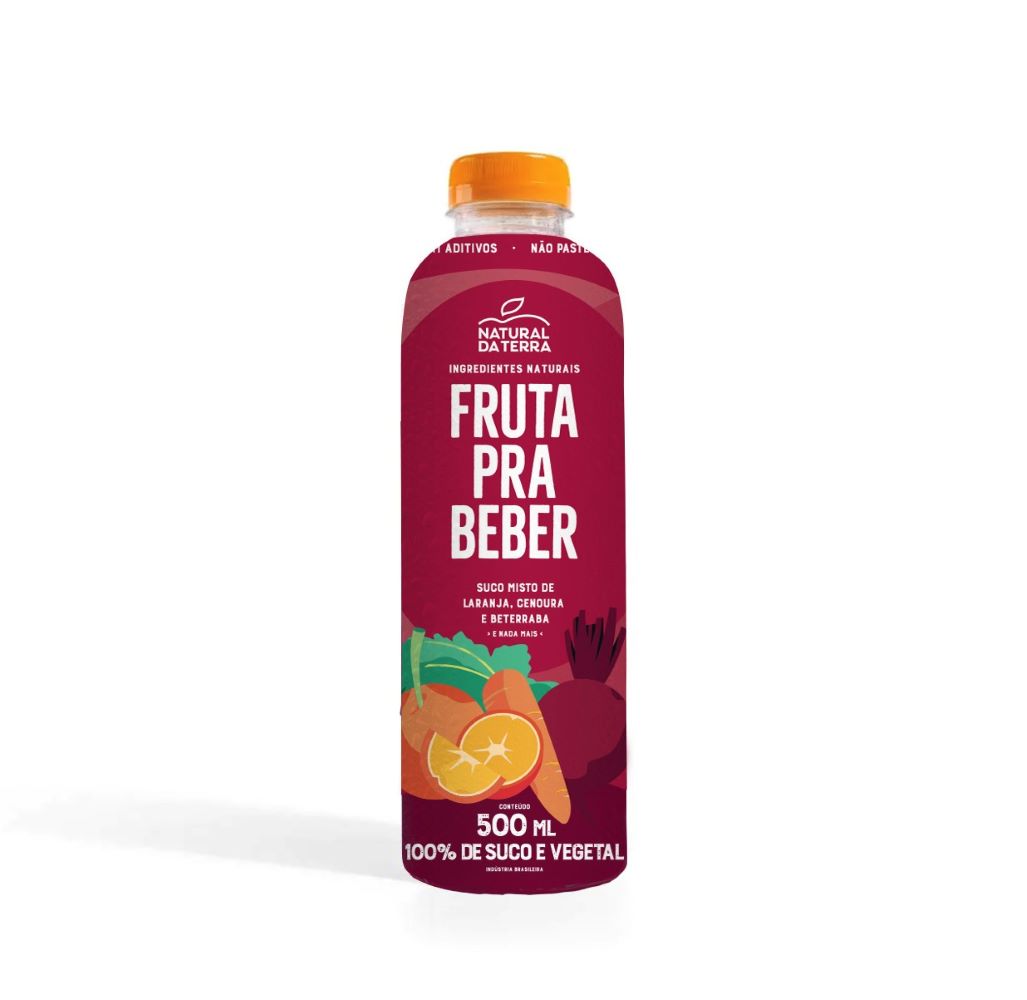 Suco de Laranja com Cenoura e Beterraba Fruta Para Beber Natural da Terra 500ml