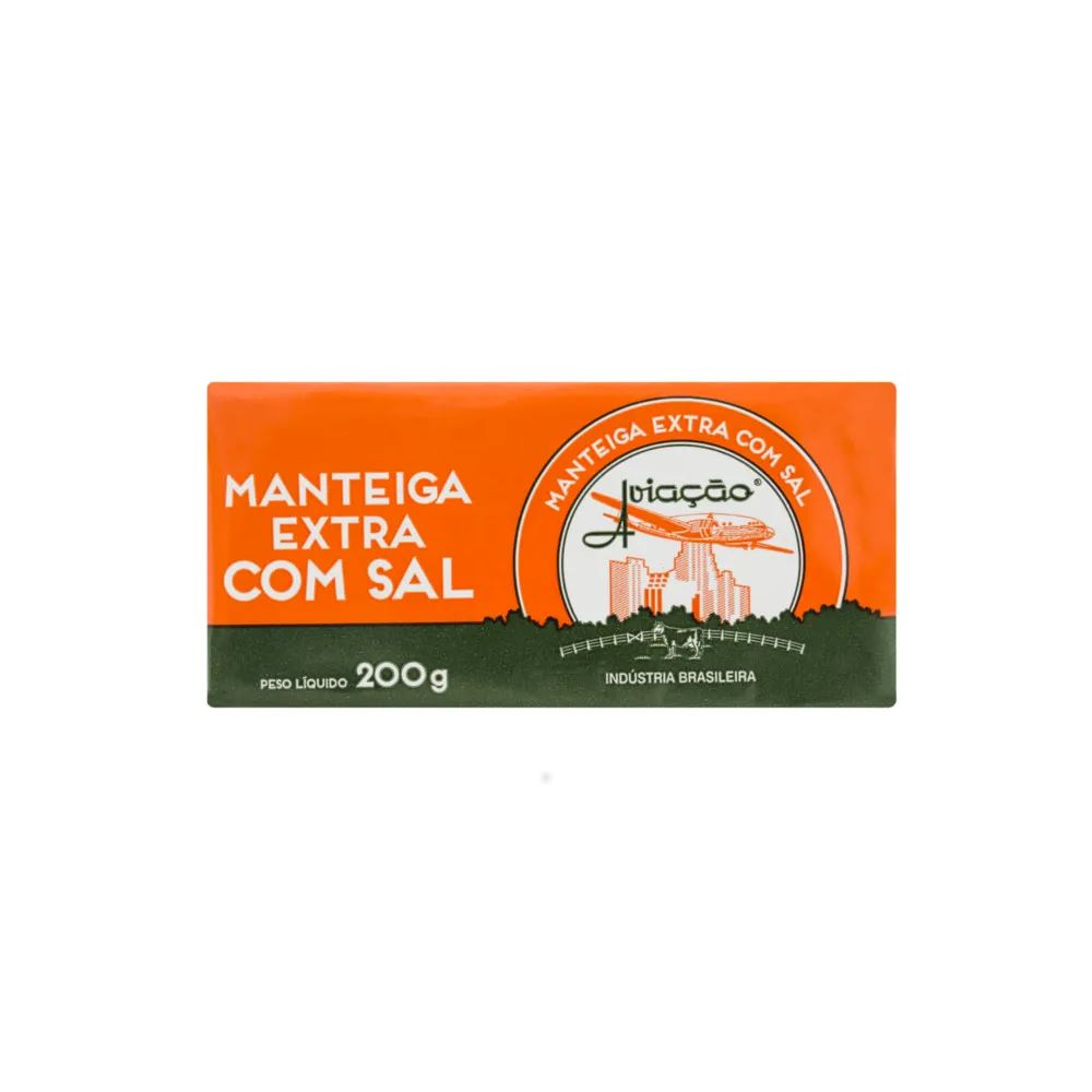 Manteiga Extra com Sal Tablete Aviação 200g