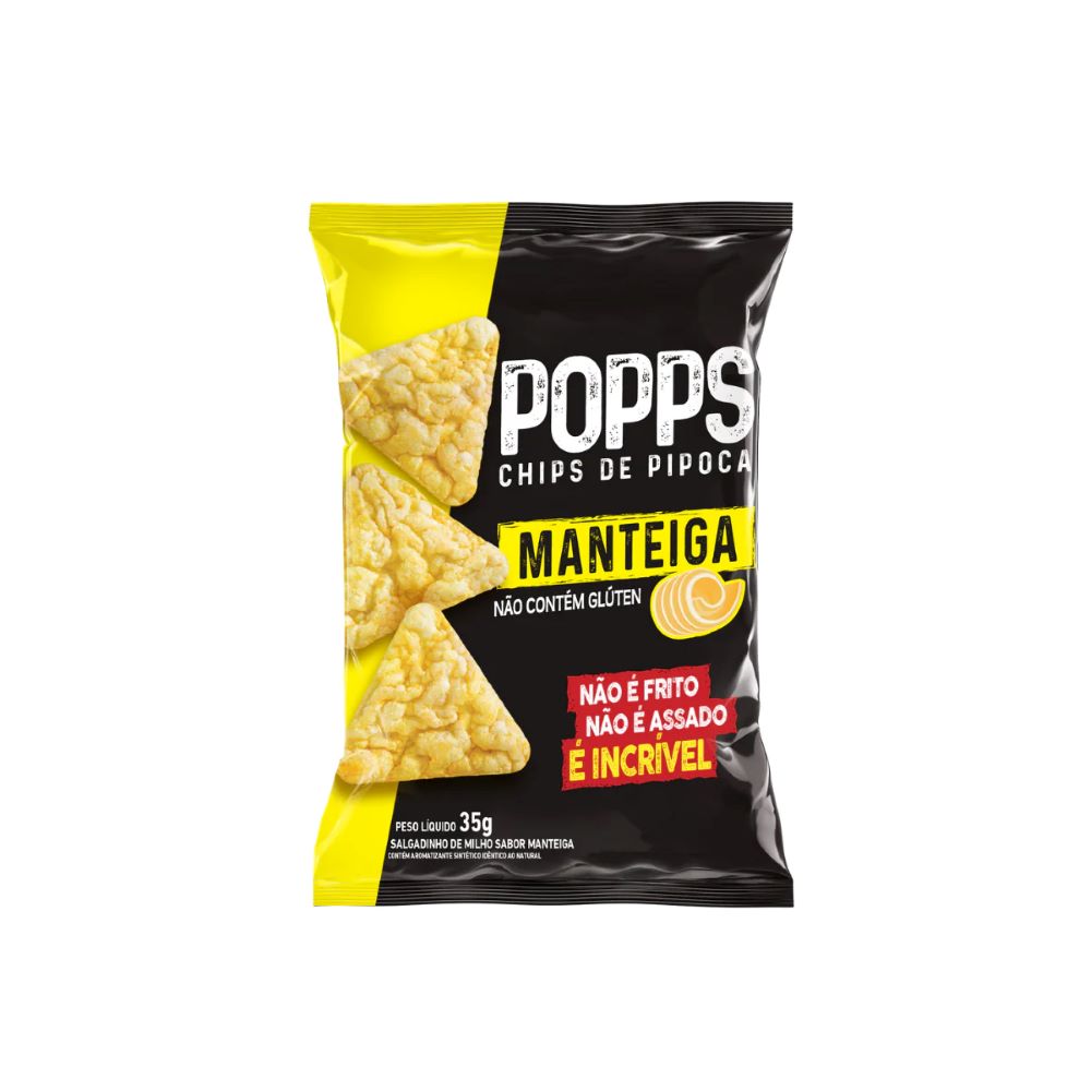Salgadinho Roots Chips Popps Manteiga 35g