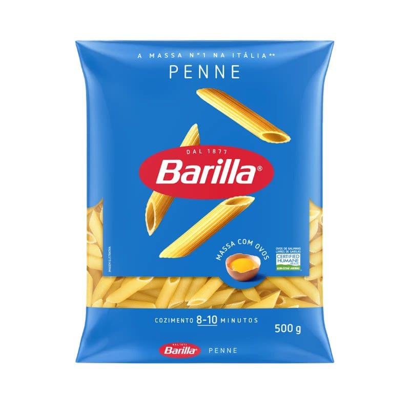Macarrão Com Ovos Barilla Penne Riga 500G
