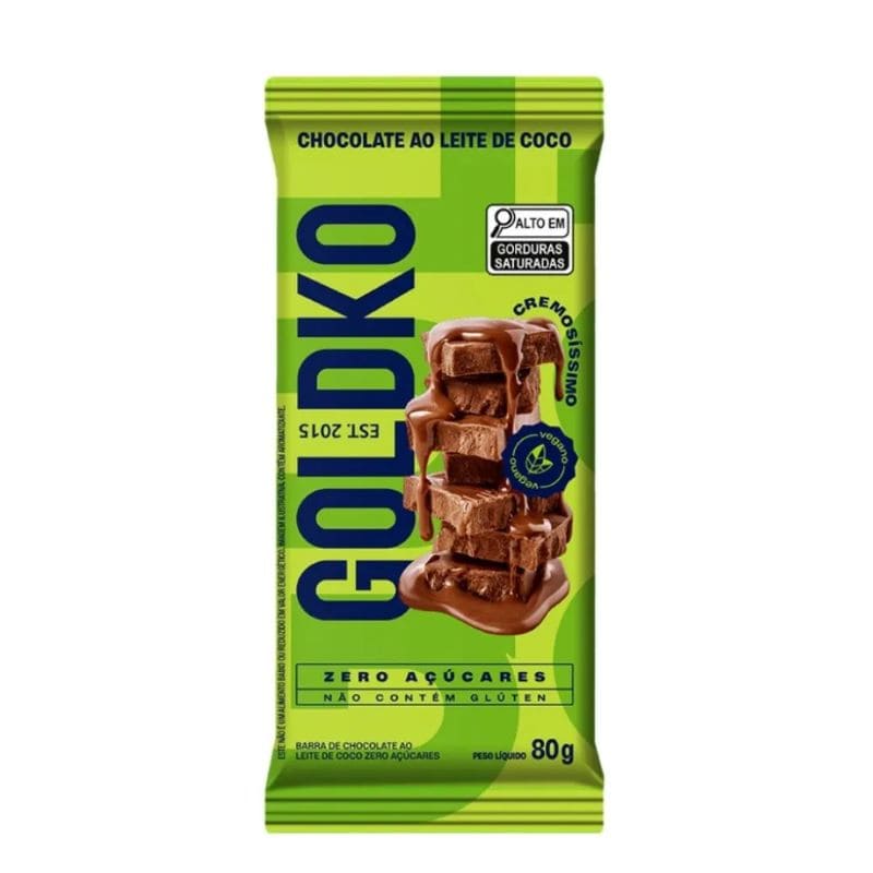 Barra de Chocolate ao Leite Vegano Goldko 80g