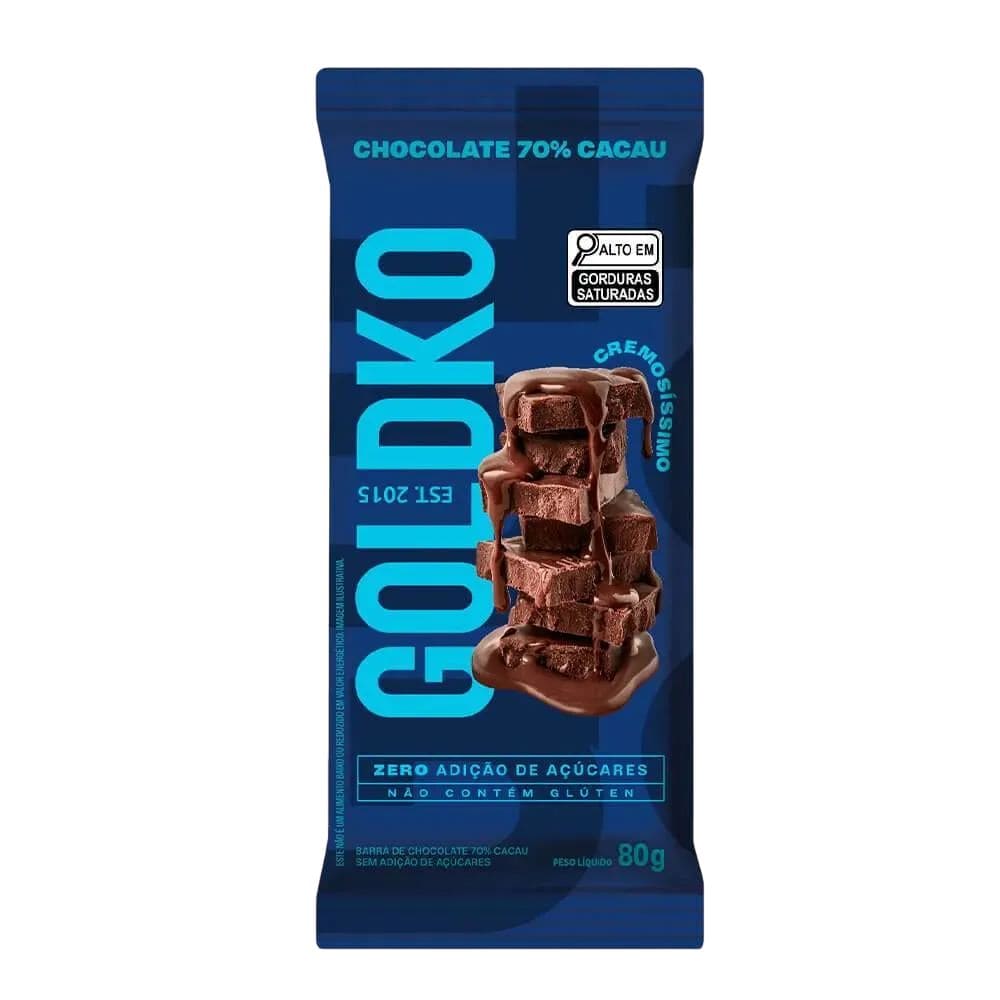 Barra de Chocolate 70% Cacau Goldko 80g